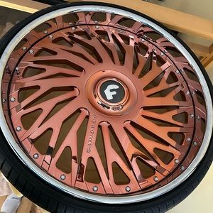 26’ rose rims gold floating caps